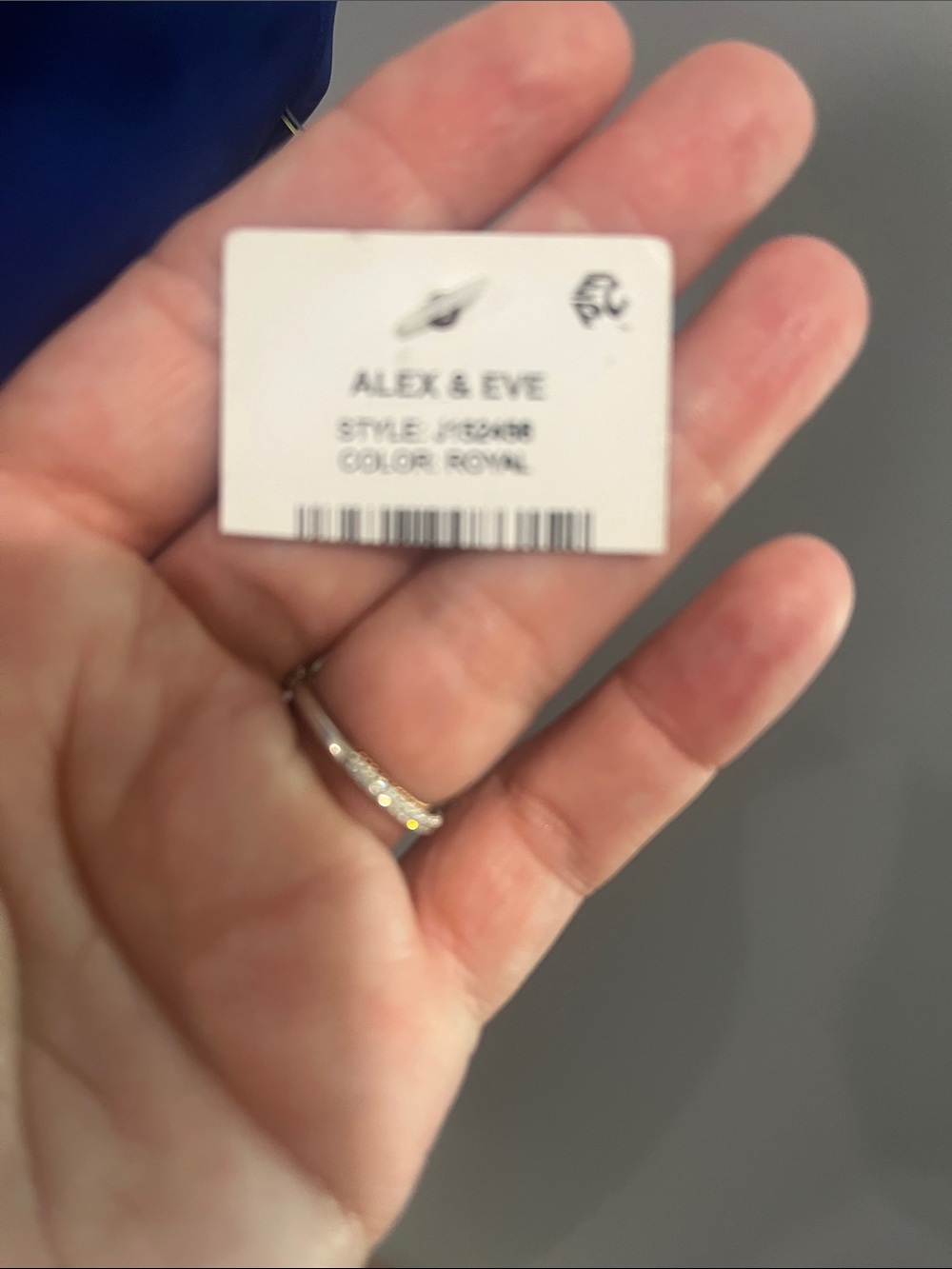 Alex and Ani Cobalt Blue One-Shoulder Satin Cocktail Dress - Picture 5 of 10